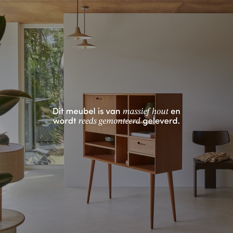 Magda 50's - Hoog massief mahoniehouten buffet 130 cm