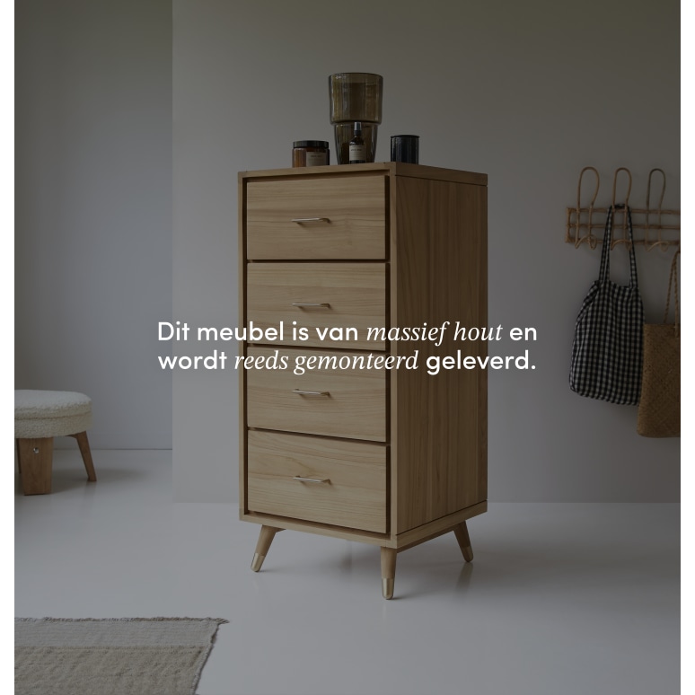 Kort - Ladekast van massief teakhout