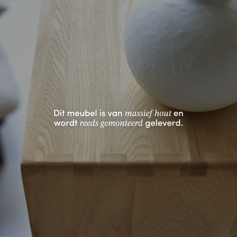 Luis - Lage boekenkast van massief iepenhout en vlechtwerk