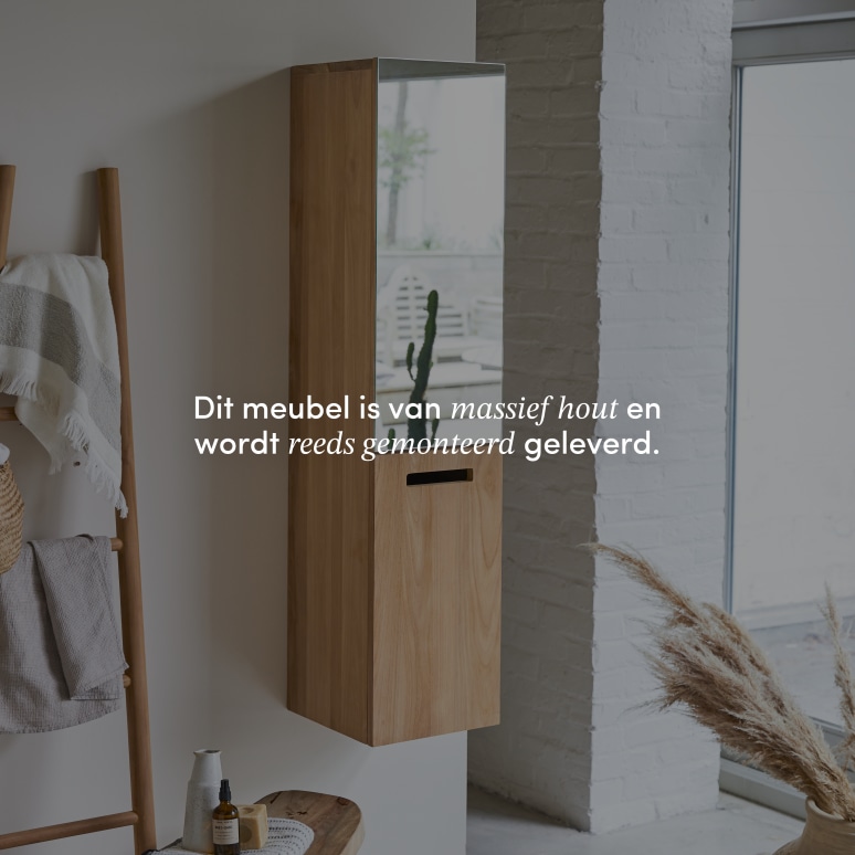 Line - Massief teakhouten kolomkast met spiegel