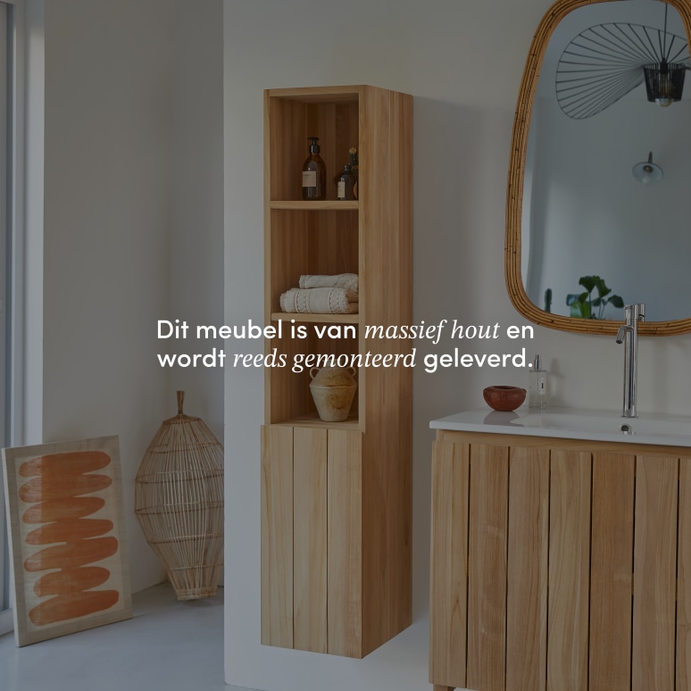 Jill - Massief teakhouten hangkolomkast