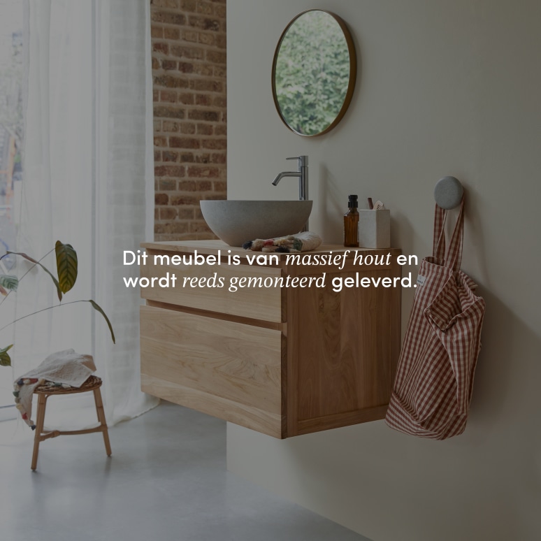 Jacob - Massief teakhouten wastafelmeubel 80 cm