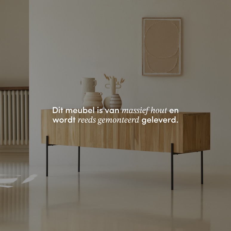 Honorine - Hoog tv-meubel van massief teakhout 170 cm