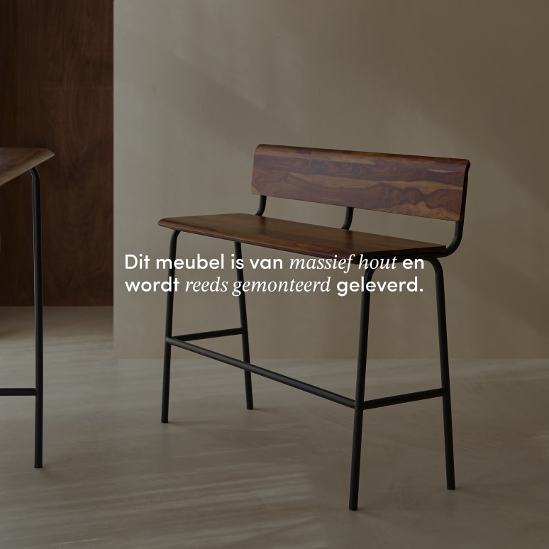 Talia - Hoge bank in massief palissander en metaal