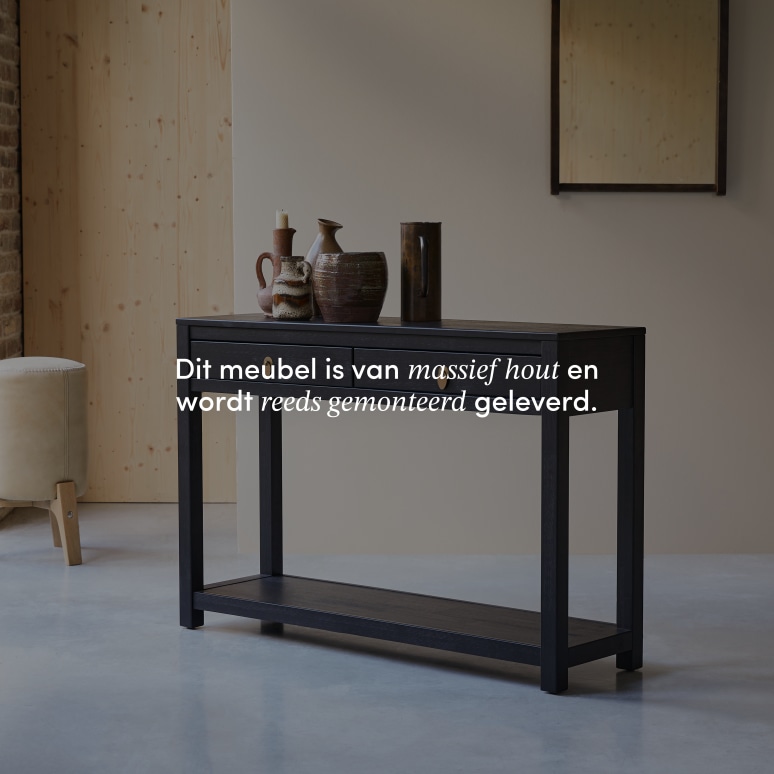 Zenaka - Wengé bijzettafel met 2 laden