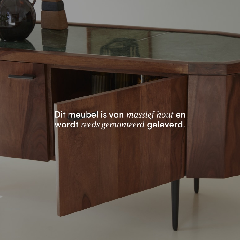 Jade - Massief palissander en marmeren tv-meubel 130 cm