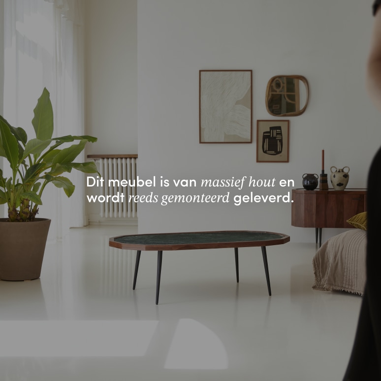 Jade - Massief palissander en marmeren salontafel