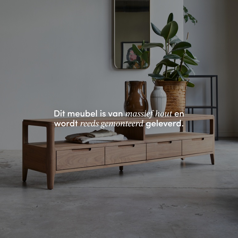 Arto - Tv-meubel van massief notenhout 180 cm