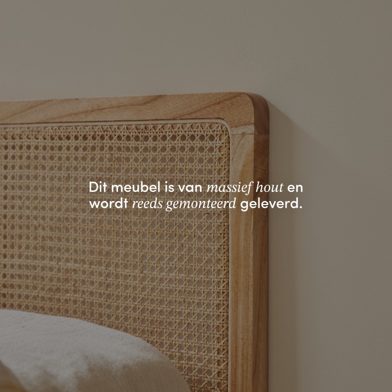 Adèle - Hoofdbord voor kinderbed van gevlochten rotan 90 cm