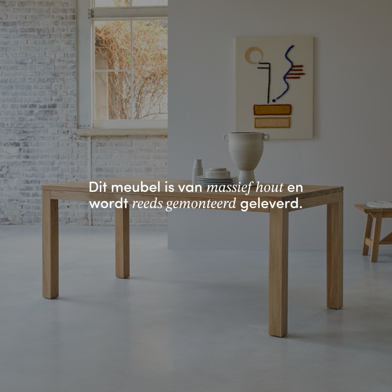 Eden - Tafel van massief eikenhoutzonder knoesten voor 6/8 personen