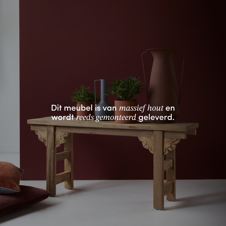 Adonis - Lage bijzettafel van gerecycled massief teakhout