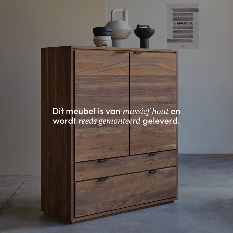 Senson - Massief notenhouten dressoir 110 cm