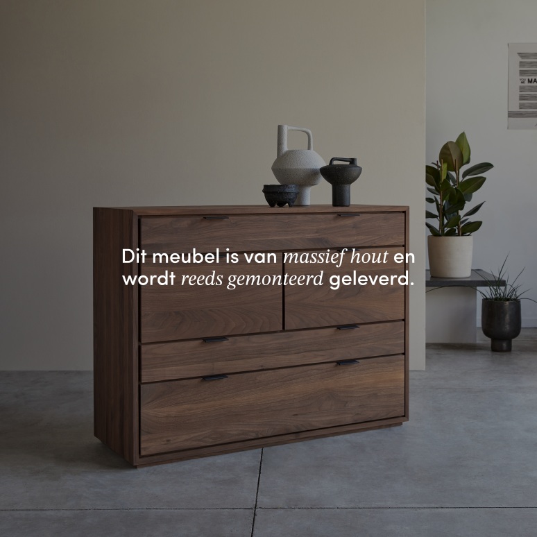 Senson - Massief notenhouten ladekast