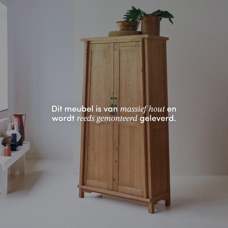 Yuki - Garderobekast voor de hal van gerecycled massief grenen