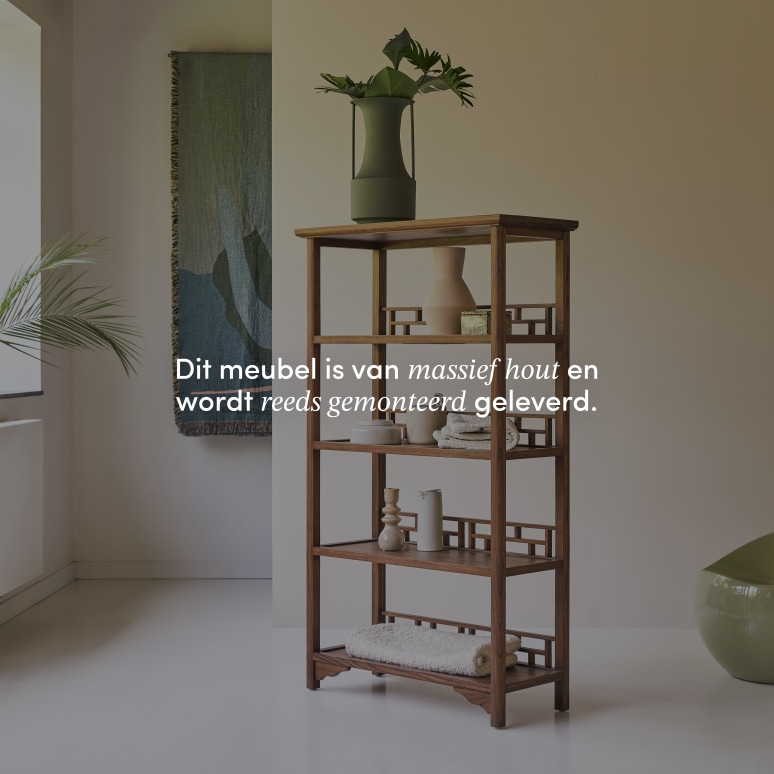 Ame - Boekenkast van massief iepenhout