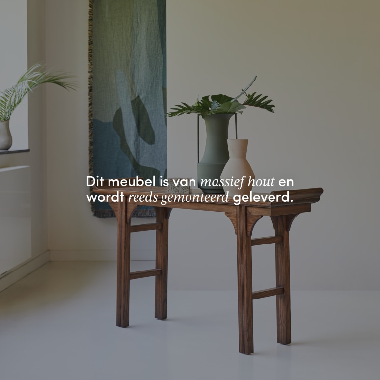 Arun - Haltafel van massief iepenhout D. 35 cm