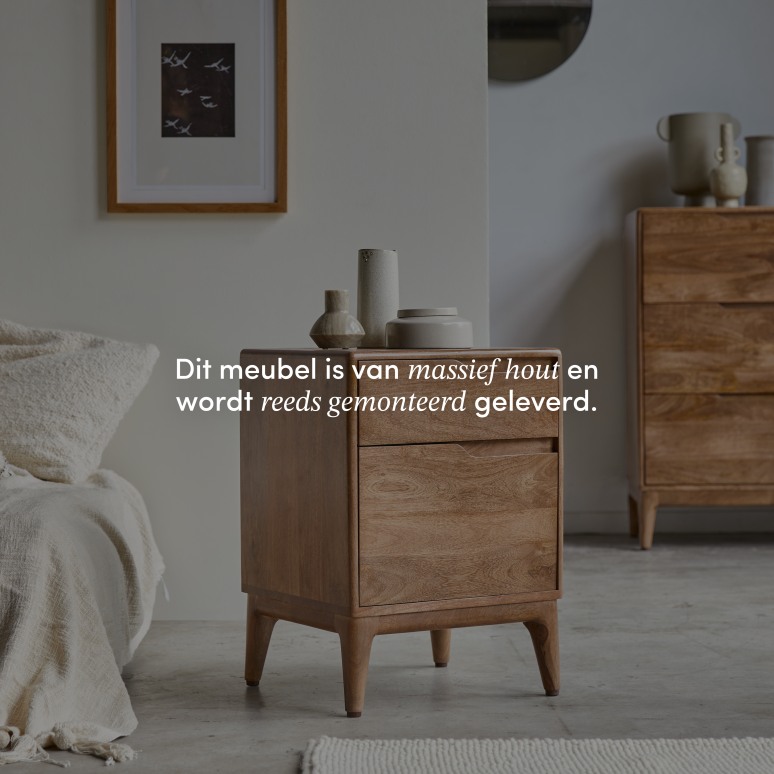 Gabrielle - Nachtkastje van massief mangohout