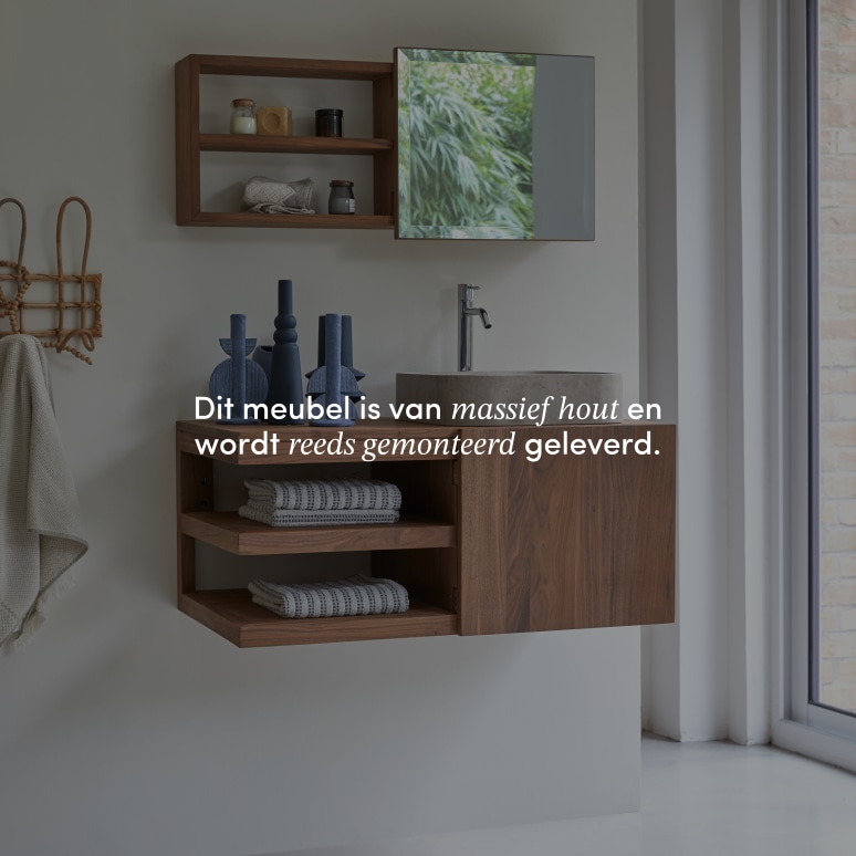 Typo - Badmeubel van massief notenhout 90 cm