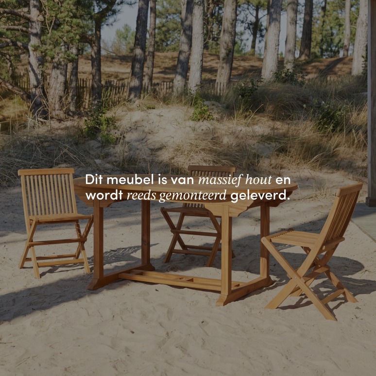 Capri - Ovale tuinset in massief acaciahout met 6 stoelen