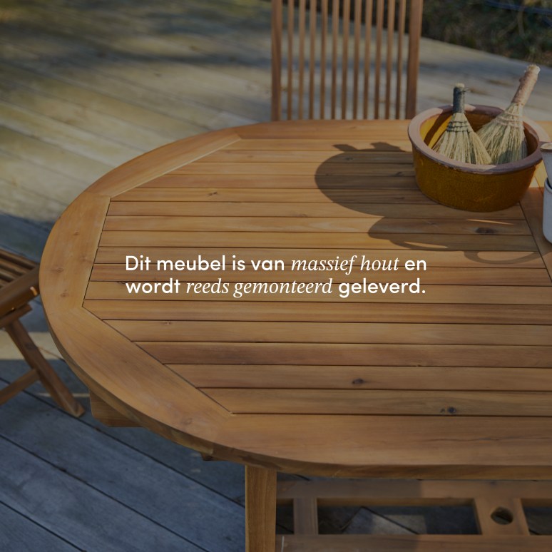 Capri - Uitschuifbare eettafel van massief acaciahout voor 8/10 personen