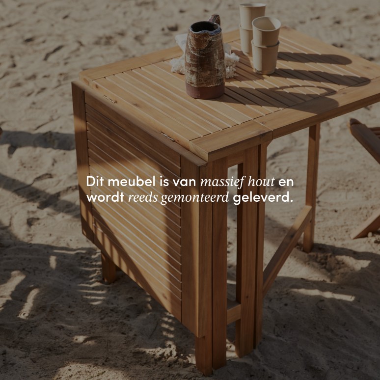 Capri - Inklapbare tuinset van massief acaciahout met 4 stoelen