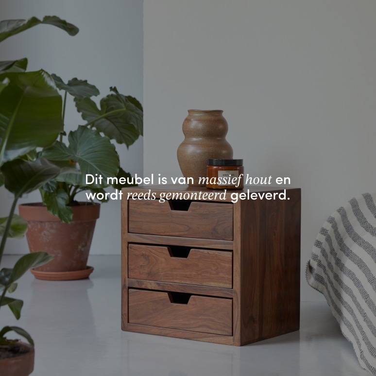 Kwarto - Massief palissander nachtkastje met 3 laden