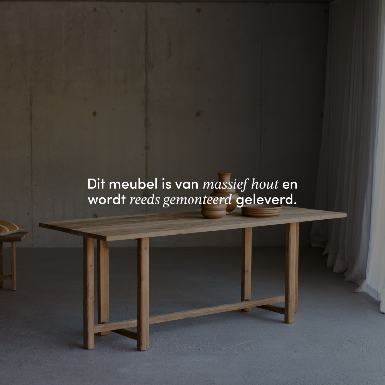 Antonia - Eettafel van gerecycled massief teakhout voor 6/8 personen