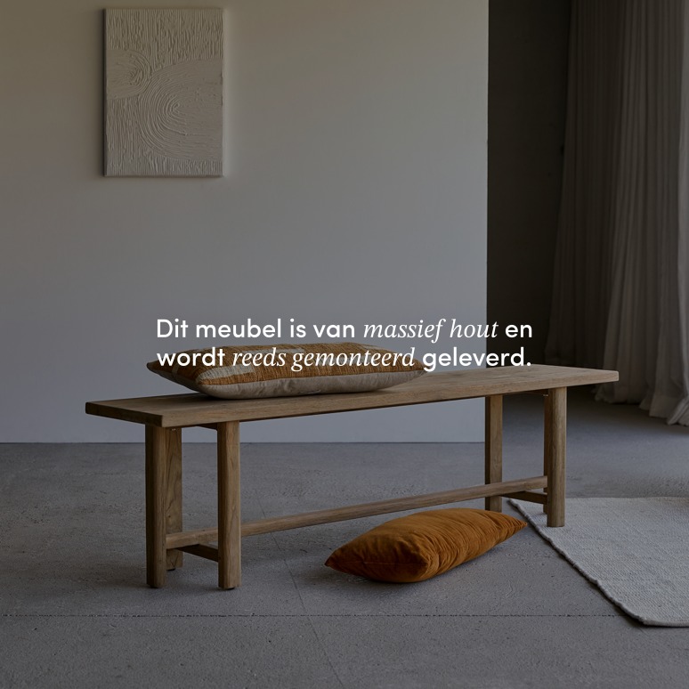 Antonia - Decoratief bankje van gerecycled massief teakhout