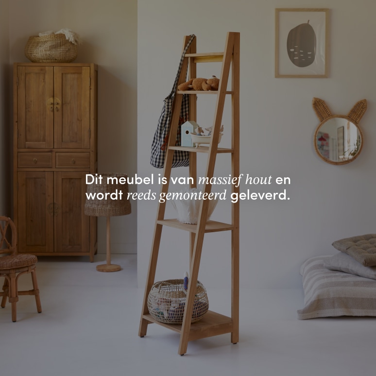 Bahya - Kinderboekenkast van massief teakhout