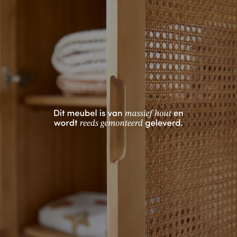 Luis - Garderobekast voor de hal van massief iepenhout en webbing
