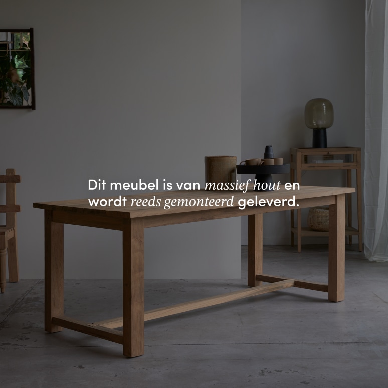 Teresa - Eettafel van gerecycled massief teakhout voor 6/8 personen