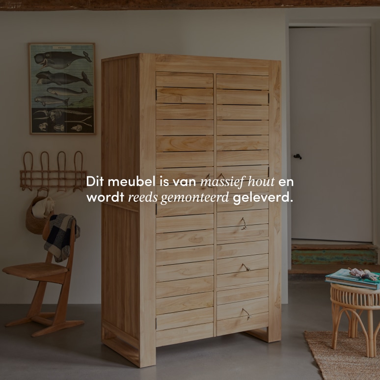 Minimalys - Hangkast voor kinderen van massief teakhout