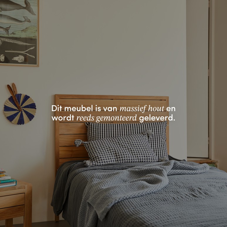 Minimalys - Hoofdbord voor kinderkamer van massief teakhout 95 cm