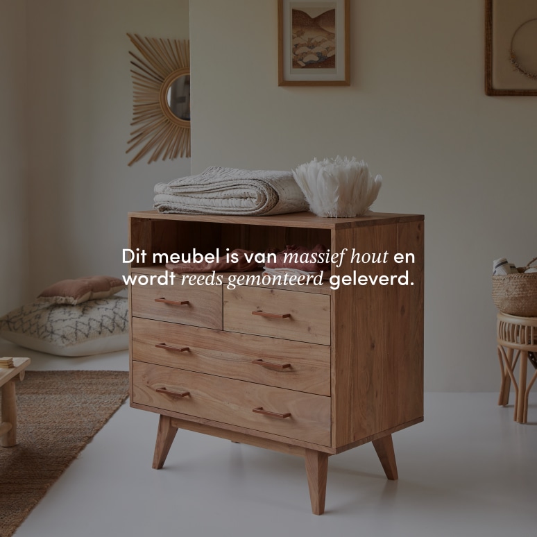 Oslo - Kindercommode van massief acaciahout