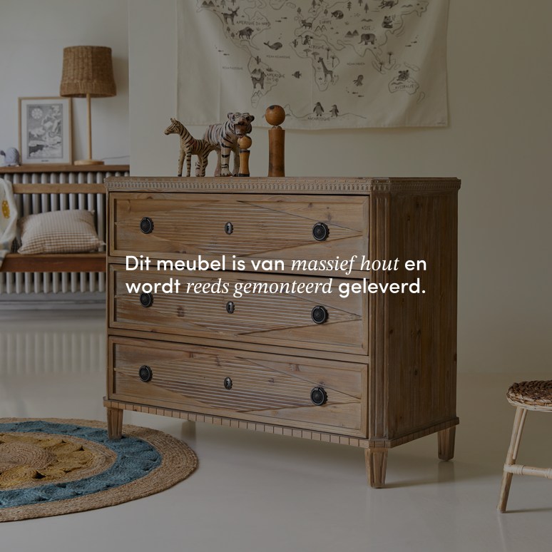 Emily - Kindercommode van gerecycled massief grenen