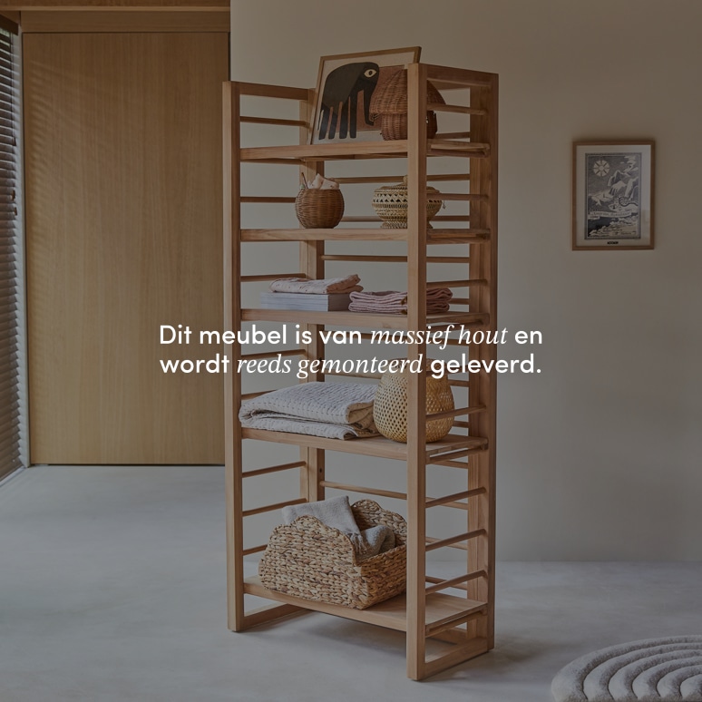 Sera - Hoge boekenkast voor kinderen van massief teakhout