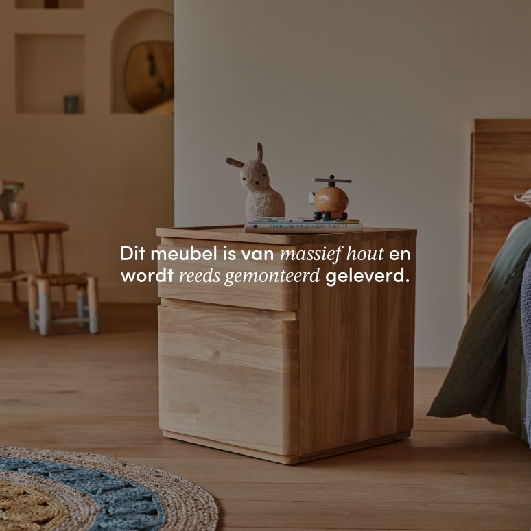 Nino - Nachtkastje voor kinderen van massief teakhout