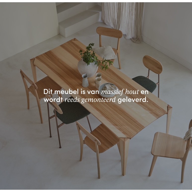 Paulin - Tafel van massief Frans olijfessenhout voor 6/8 personen