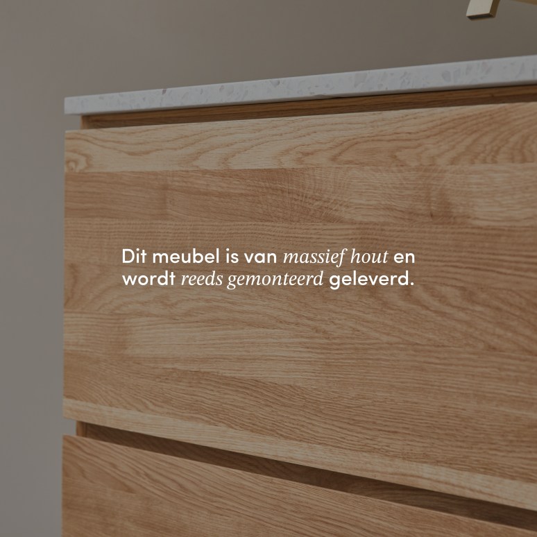 Nova - Badkamermeubel van massief eiken en moon premium terrazzo 80 cm