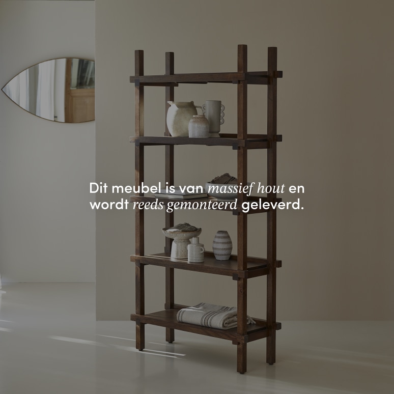 Arko - Hoge boekenkast van massief mangohout