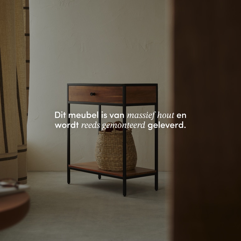 Agra - Dressoir met 1 lade van massief acacia en metaal