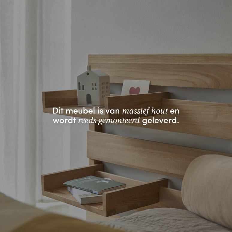 Urbain - Hoofdbord in massief teakhout met 2 planken 180 cm