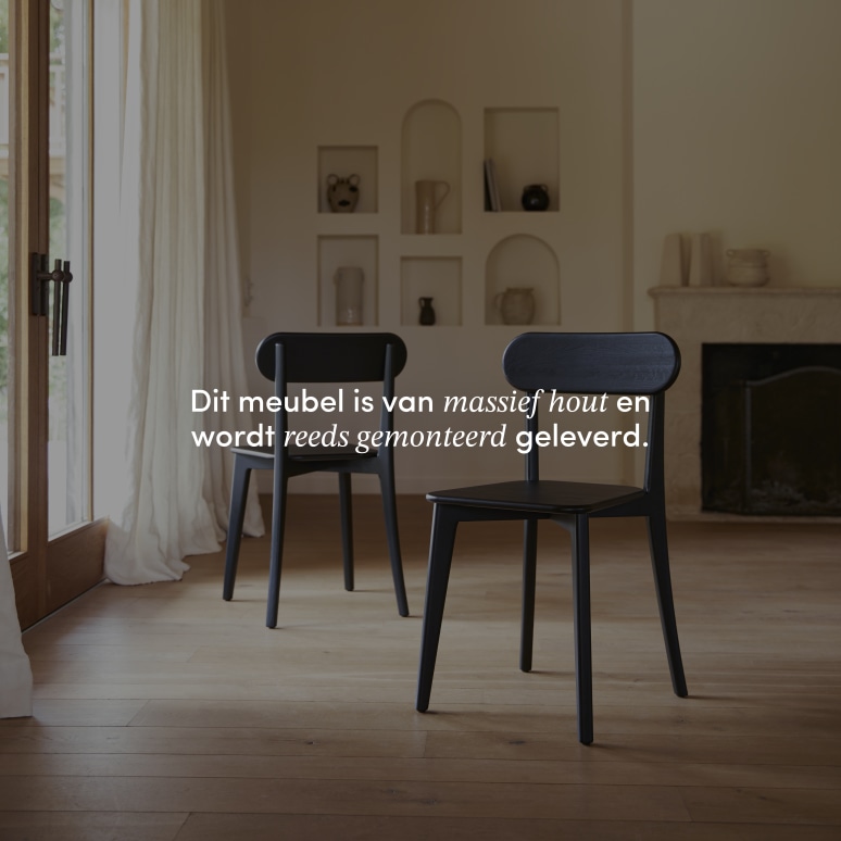 Abel - Stoel van zwart massief teakhout 