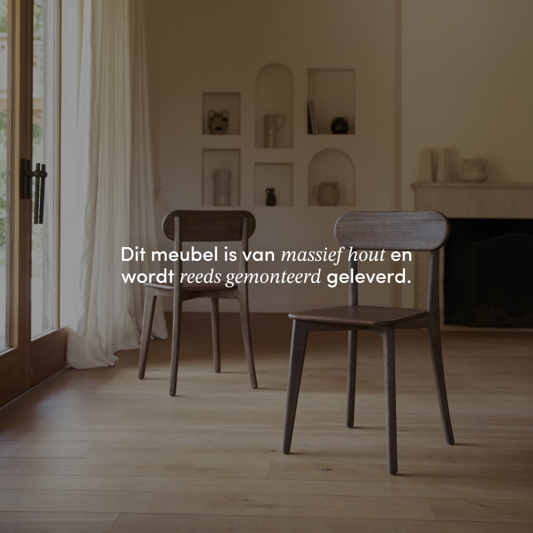 Abel - Stoel van massief bruin mahoniehout