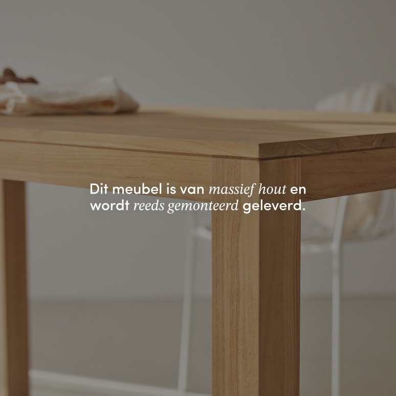 Eden - Rechthoekige tafel in massief teakhout voor 4/6 personen