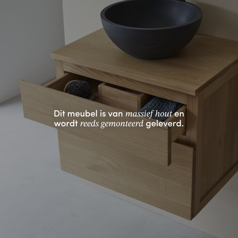 Jacob - Massief eikenhouten wastafelmeubel 60 cm