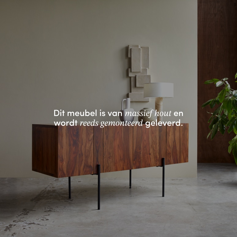 Honorine - Hoge buffetkast van massief palissander 165 cm