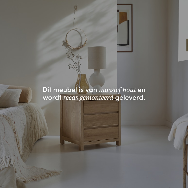 Eden - Nachtkastje in massief eiken met 3 laden