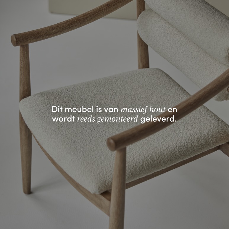 Colombe - Leunstoel van massief acacia en boucléstof