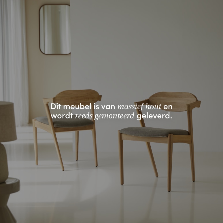 Guido - Stoel van licht massief teakhout en stof